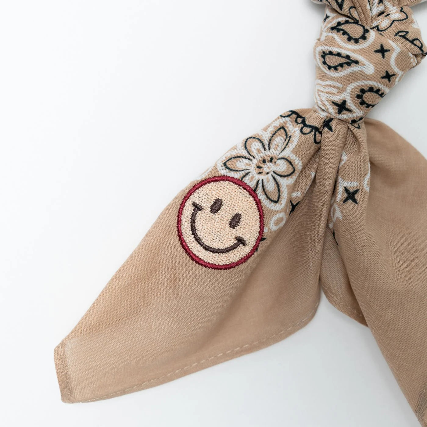 Bandana Sjaal Beige Smiley