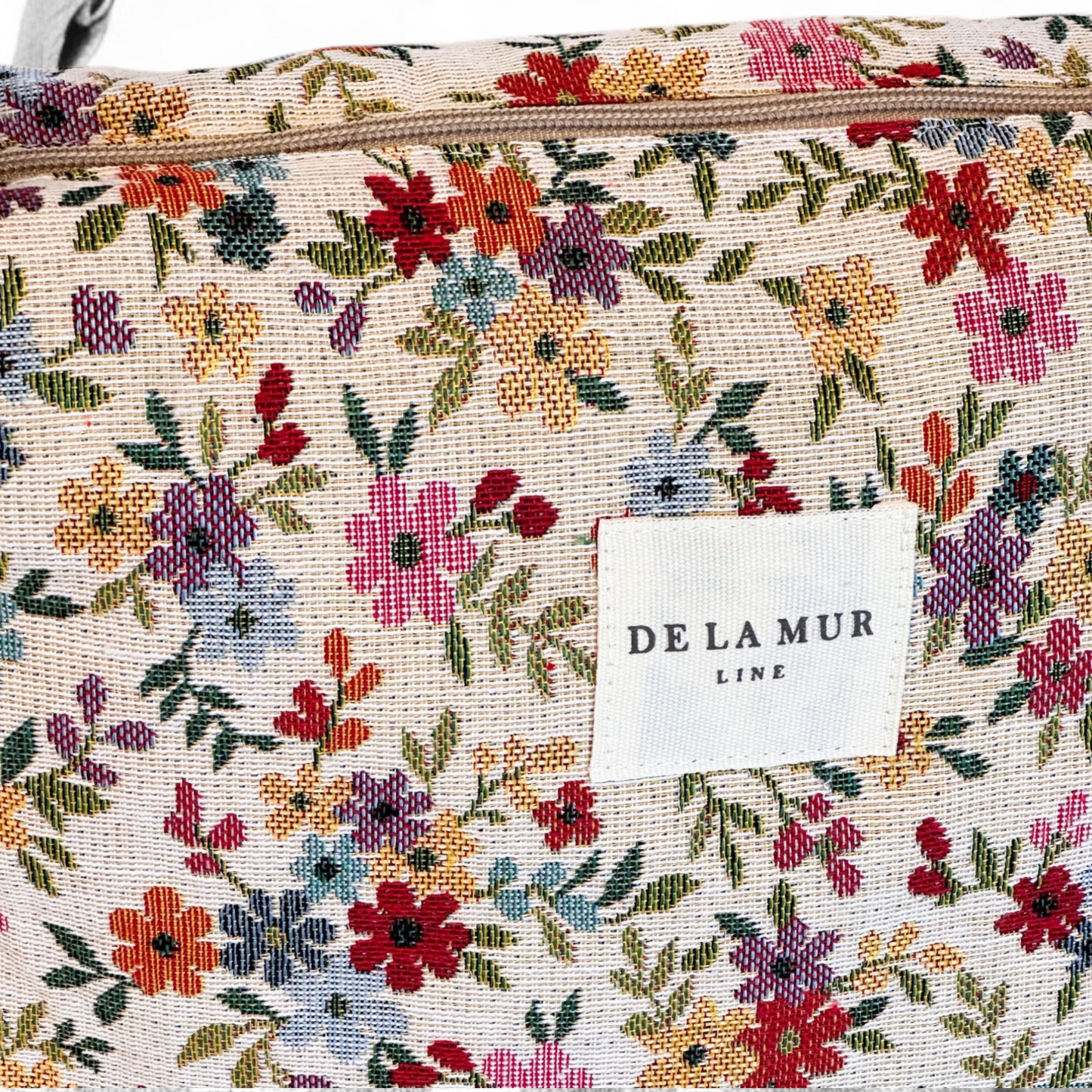 Kleurrijke, vrolijke bloemenprint De La Mur Line Schoudertas Medium