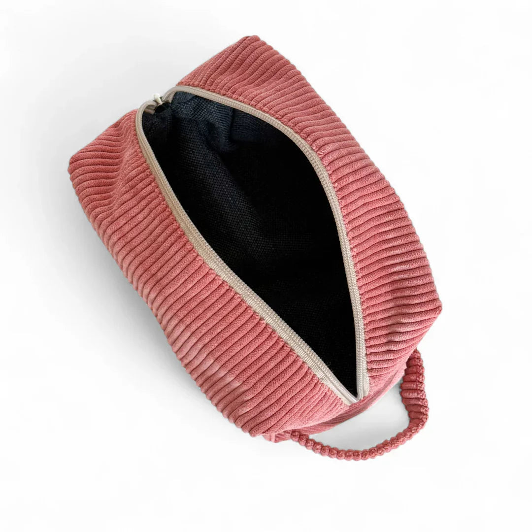 Kosmetiktasche Medium Rib CORAL