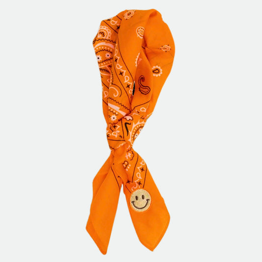 Bandana Sjaal Oranje Smiley