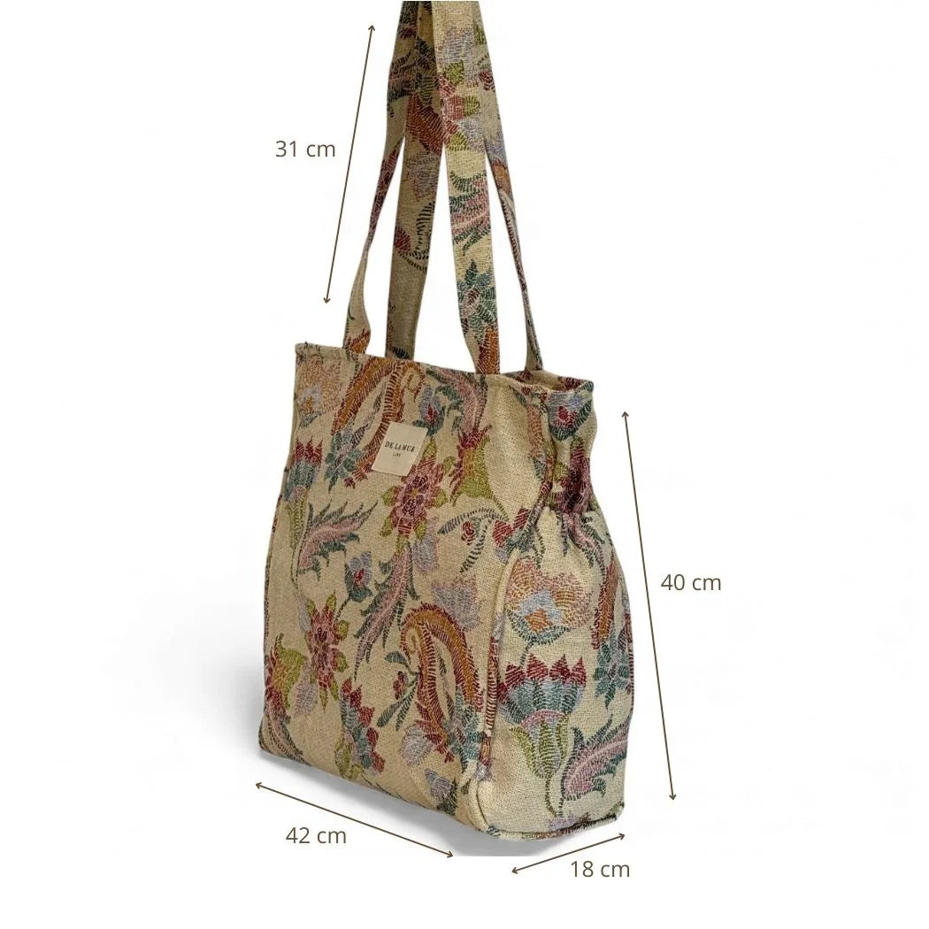 Rechthoekige Shopper met rits Color