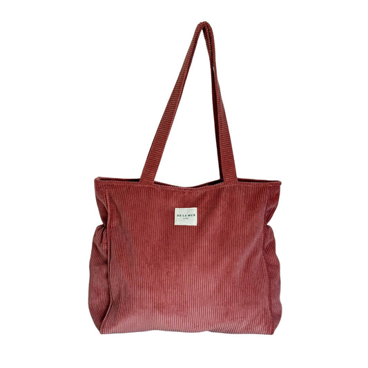 Shopper met rits Rib CORAL