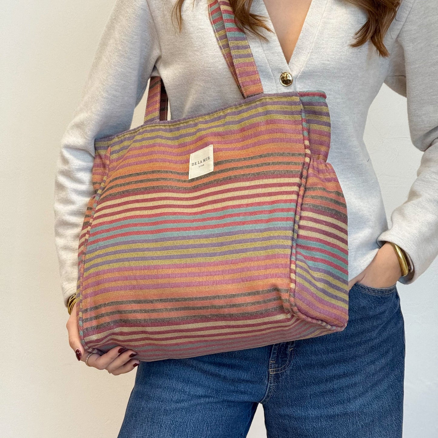 Rechteckige Einkaufstasche mit Reißverschluss Maria