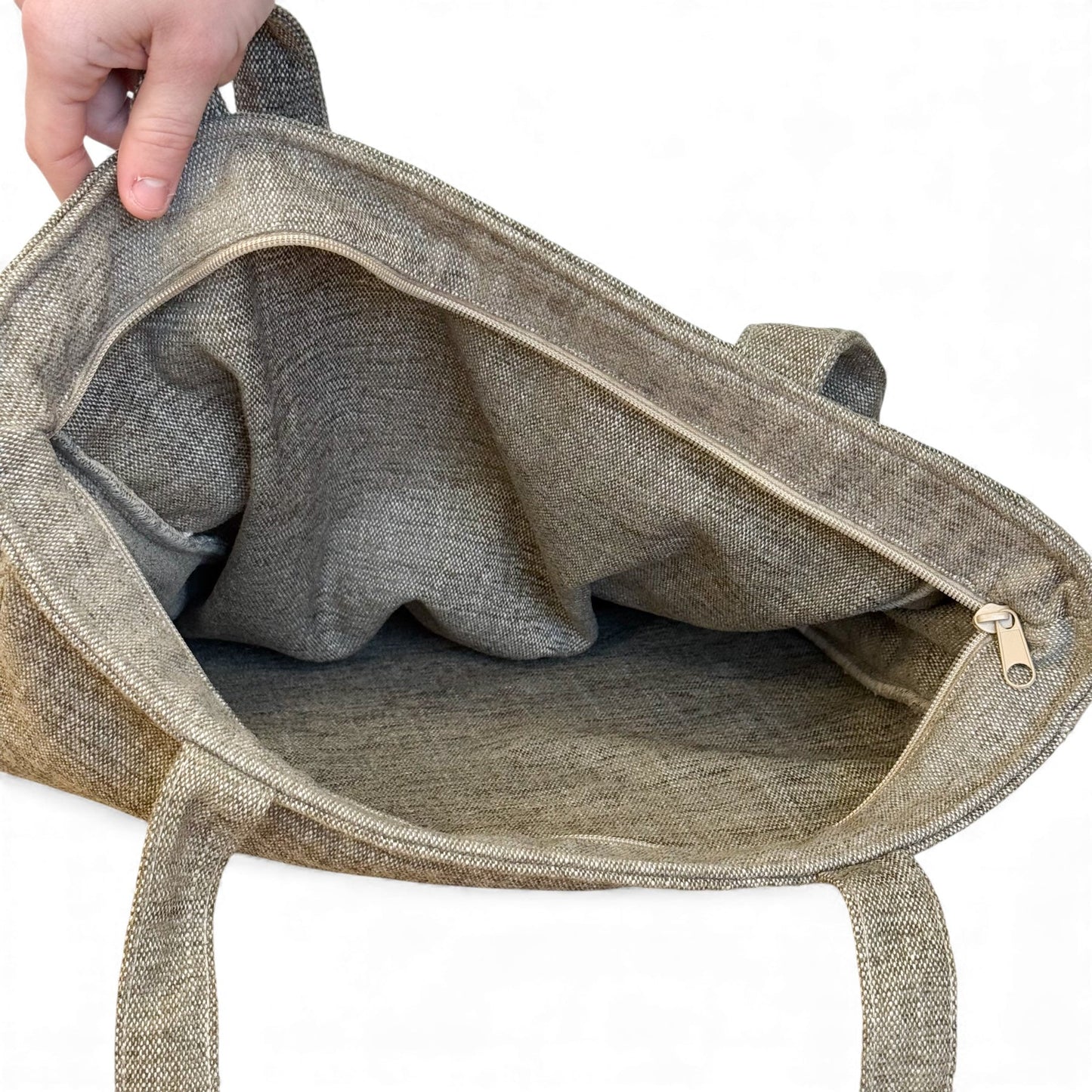 Rechteckige Einkaufstasche mit Reißverschluss RUSTIKAL