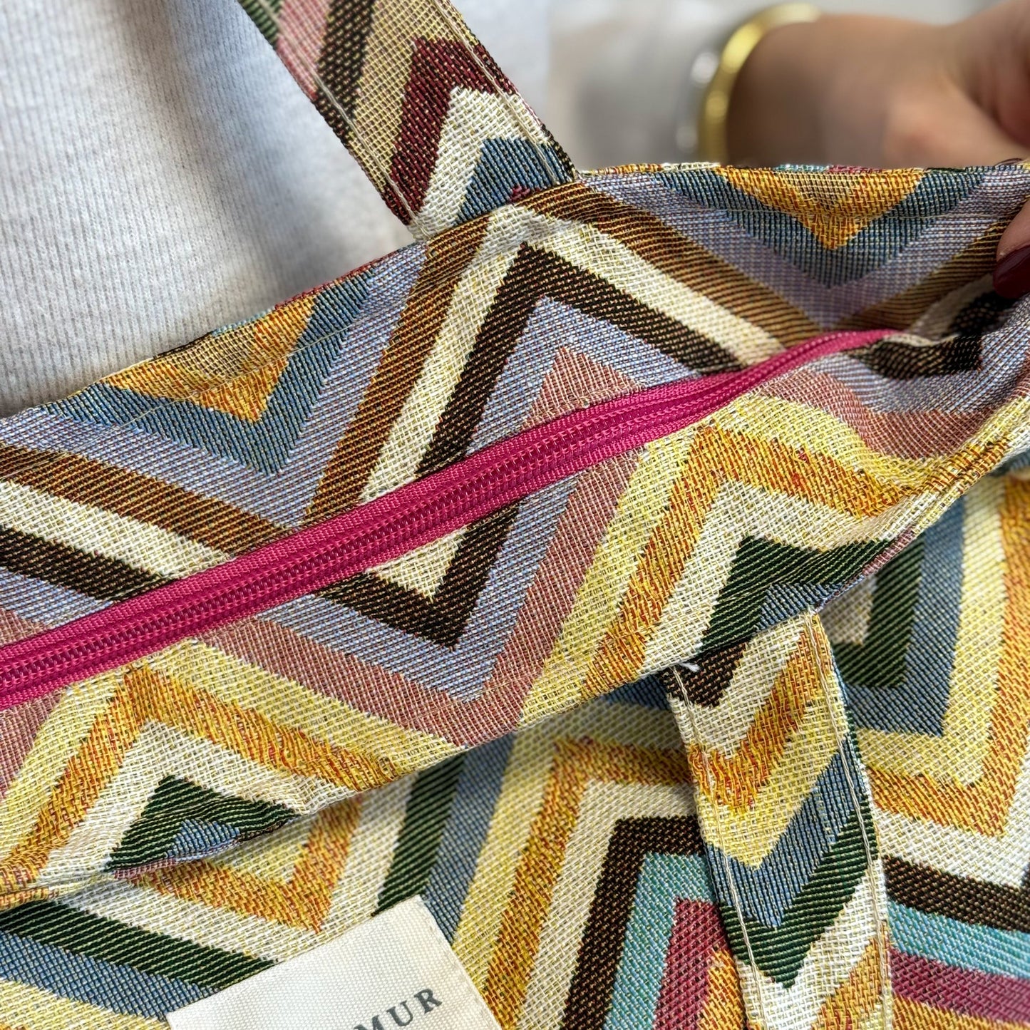 Rechthoekige Shopper met rits Zaga