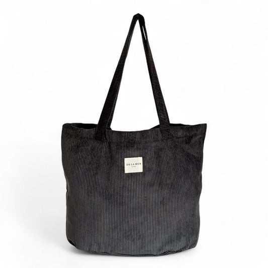 Grote Shopper, Shopper tas De La Mur Line, corduroy ribstof antraciet BONI