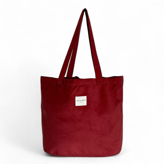Grote Shopper, Shopper tas De La Mur Line, fluweel, bordeauxrood BORE
