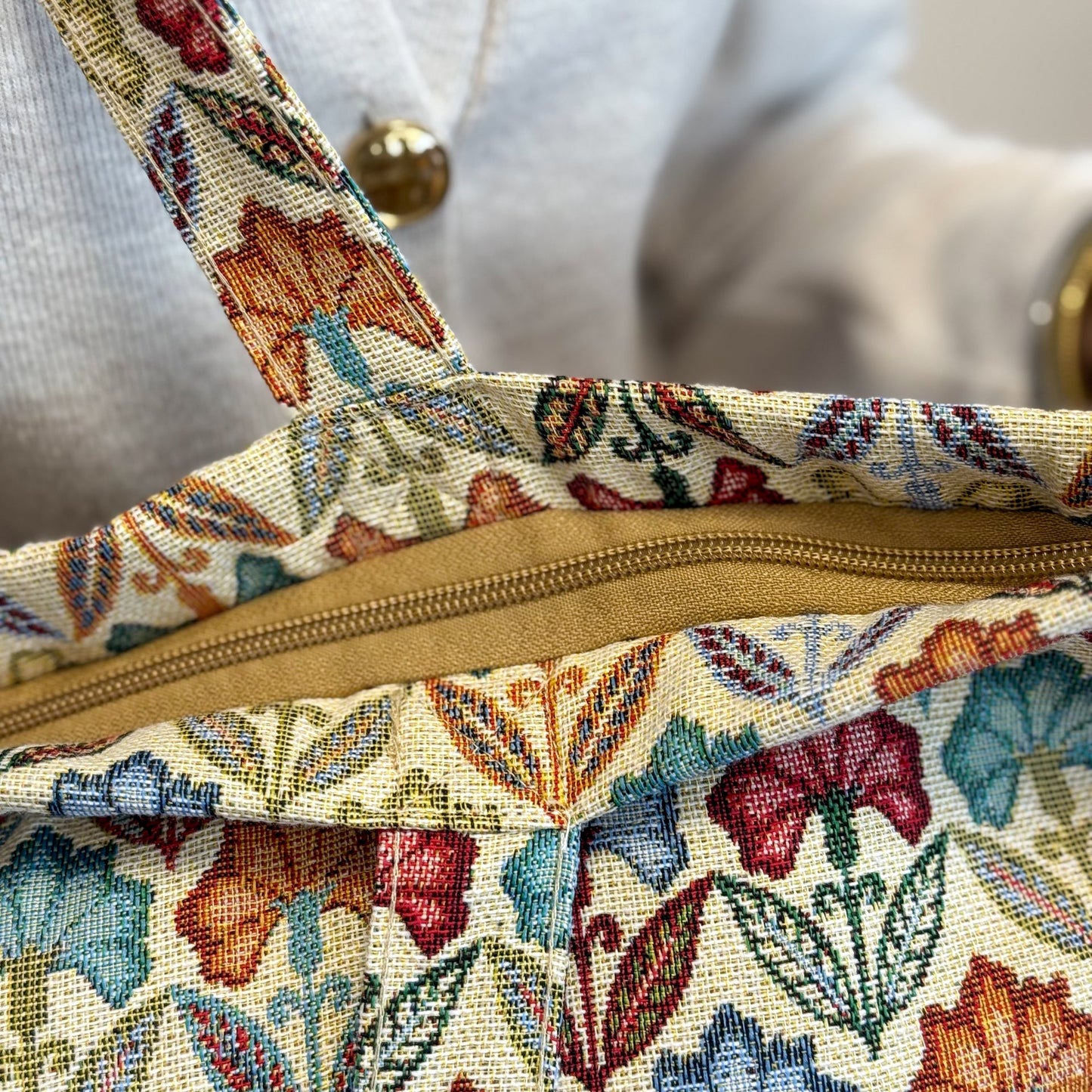 Große Einkaufstasche mit Reißverschluss FLORA