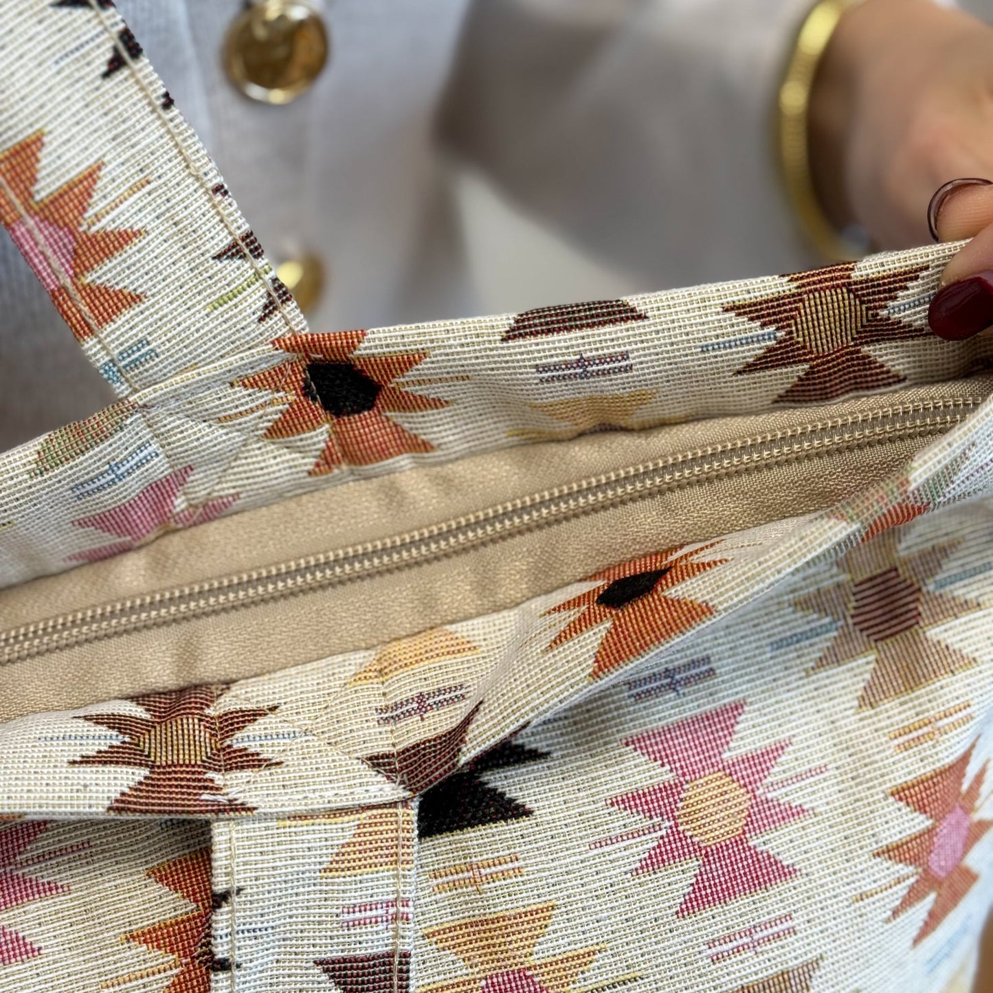 Große Einkaufstasche mit Reißverschluss ROYAL