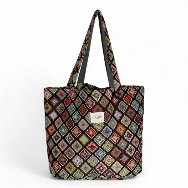 Grote Shopper, Shopper tas De La Mur Line, unieke prints zwart, kleurrijk JOIN