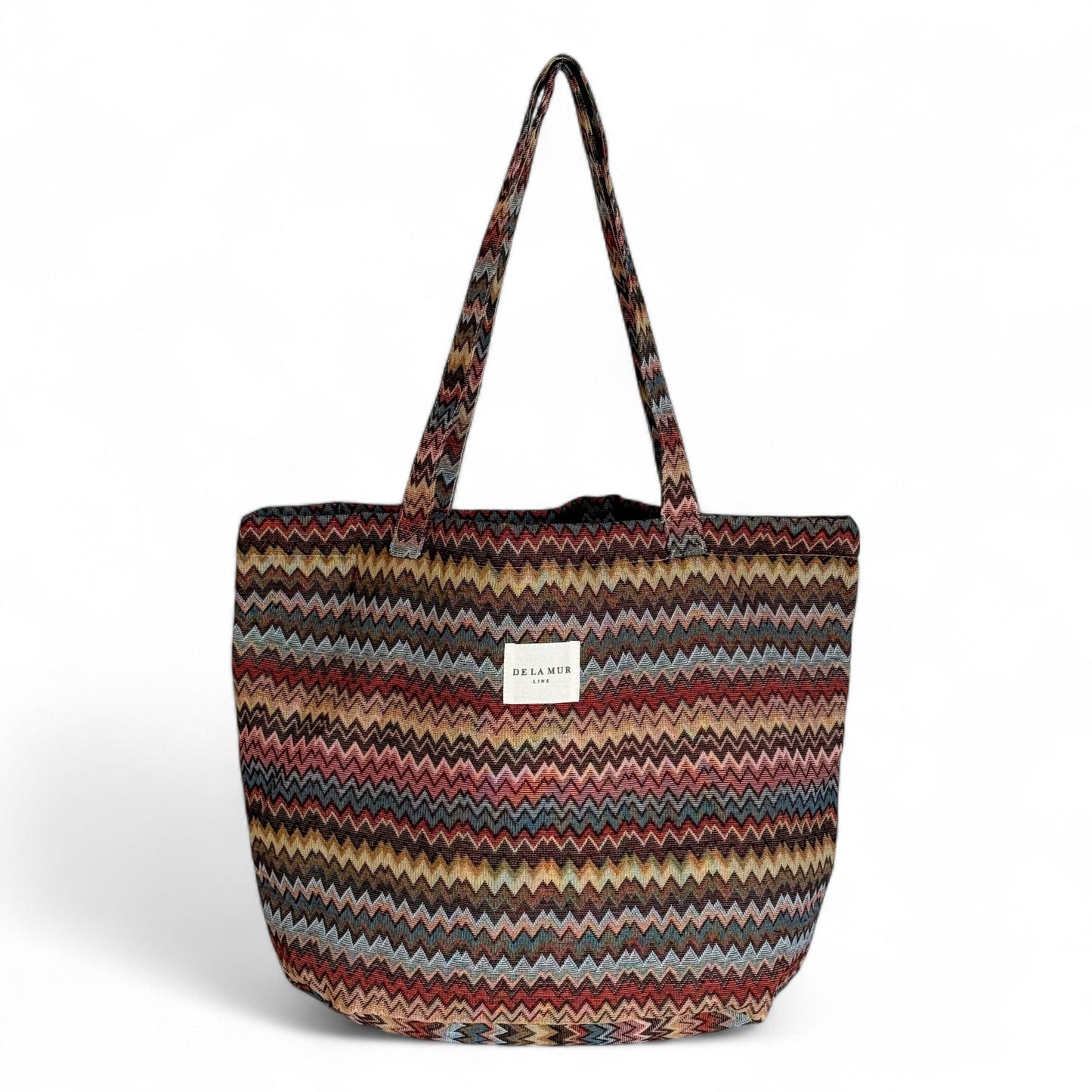 Grote Shopper, Shopper tas De La Mur Line, unieke prints kleurrijk zigzag MONTE