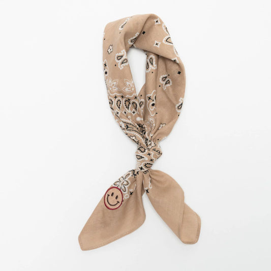 Bandana Sjaal Beige Smiley