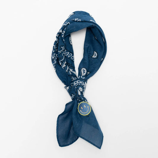 Bandana Sjaal Petrolblauw Smiley