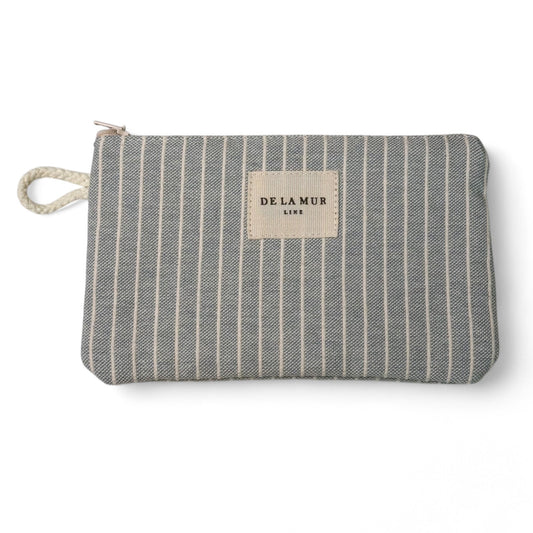 Beauty Bag Mini de La Mur Line CITY lichtblauw wit gestreept 