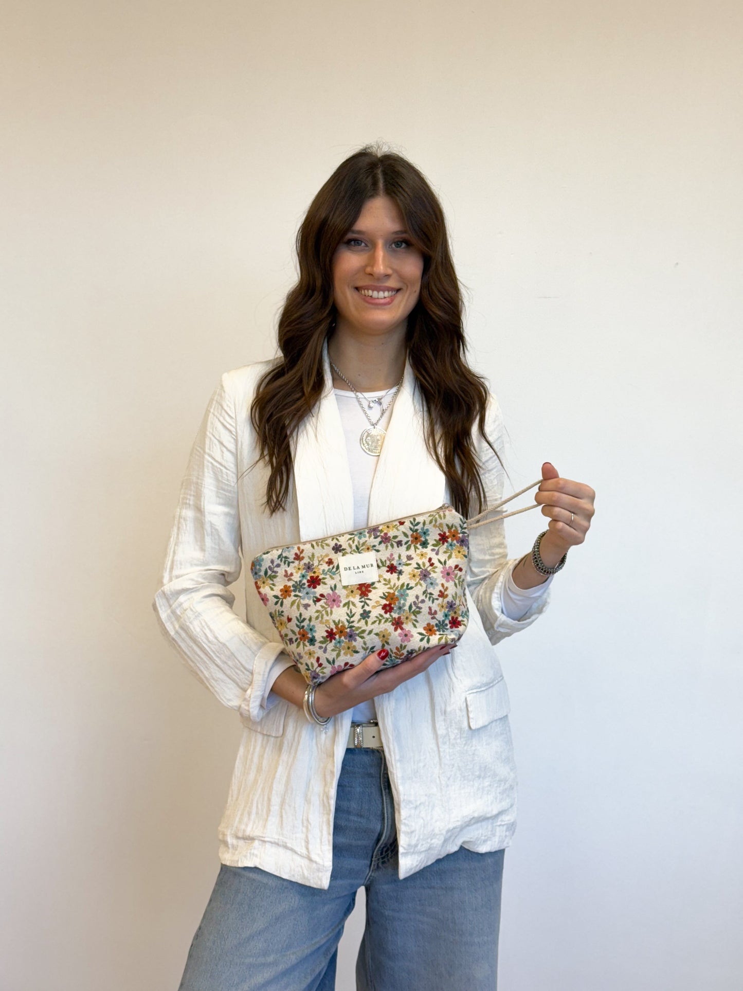 Beauty Bag de La Mur Line groot BLUM kleurrijke bloemenprint 
