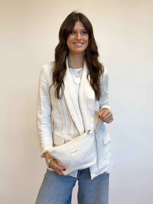 Beauty Bag de La Mur Line groot ROCA ecru
