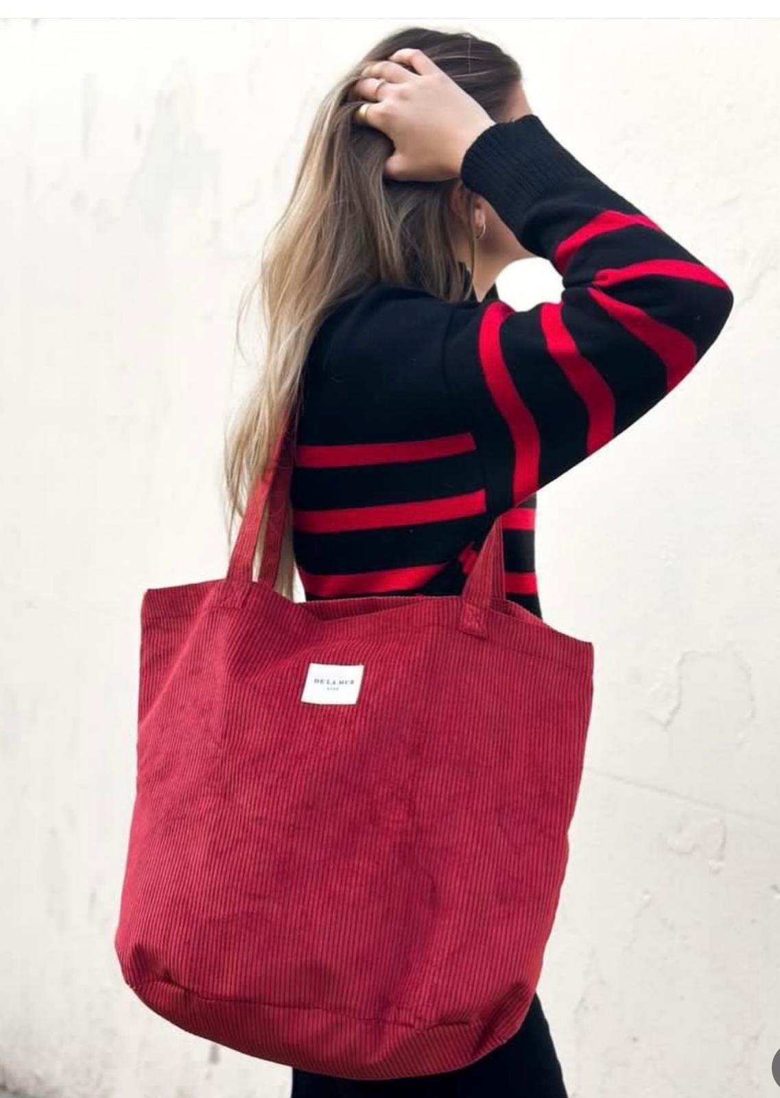 Schoudertas Shopper Rib RED