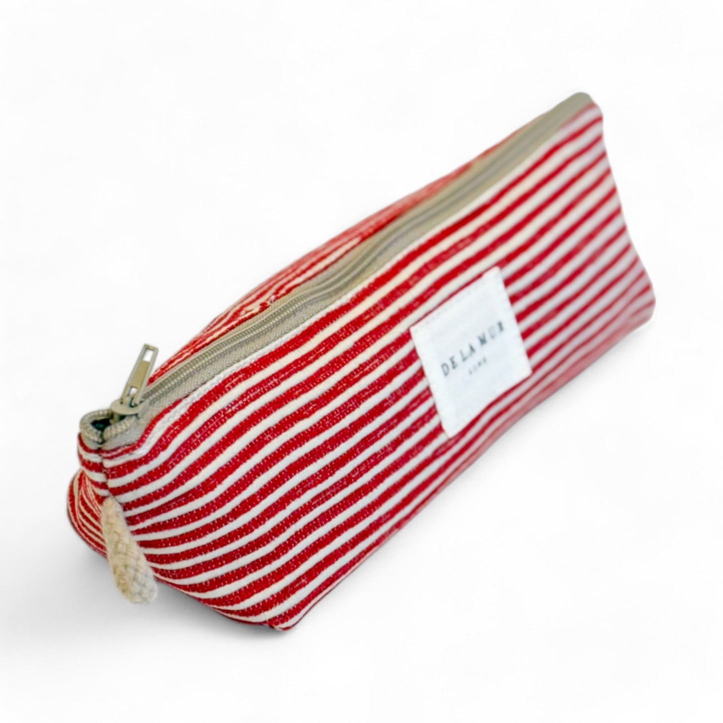 Etui, opberg tasje De La Mur Line DALI rood wit gestreept 