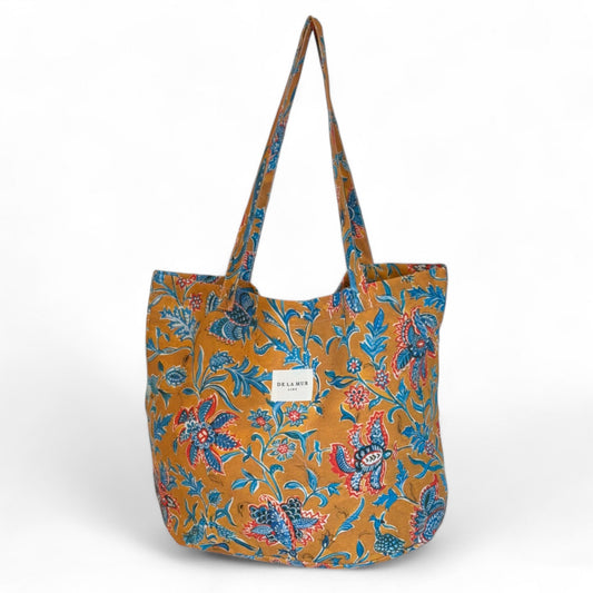 Grote Shopper Tas De La Mur Line ANIS oranje, blauw, rode print 