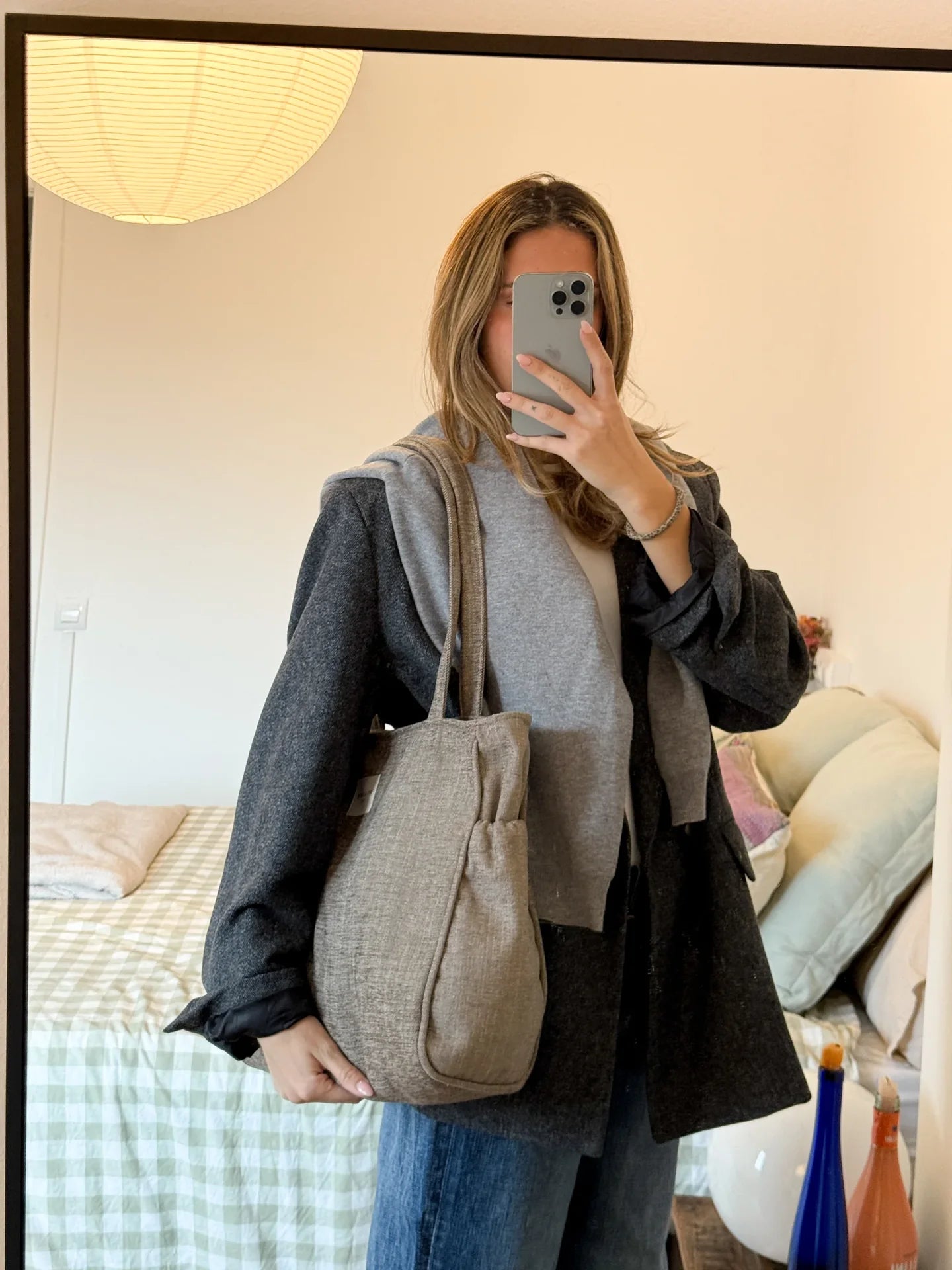 Rechteckige Einkaufstasche mit Reißverschluss RUSTIKAL