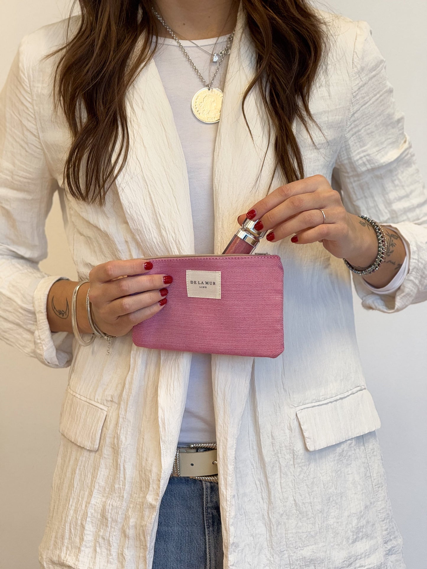 Make-up tasje klein De La Mur Line FAM roze 