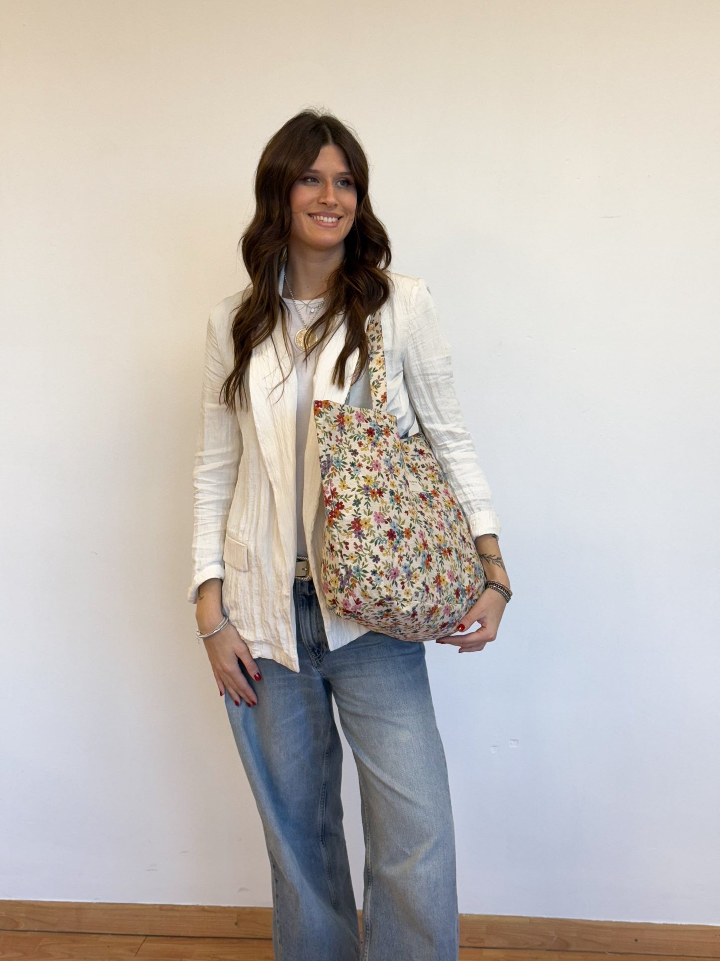 Schoudertas Shopper De La Mur Line kleurrijk bloem