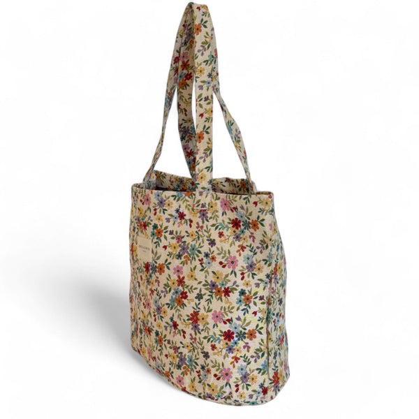 Shopper tas De La Mur Line vrolijke kleurrijke bloemen