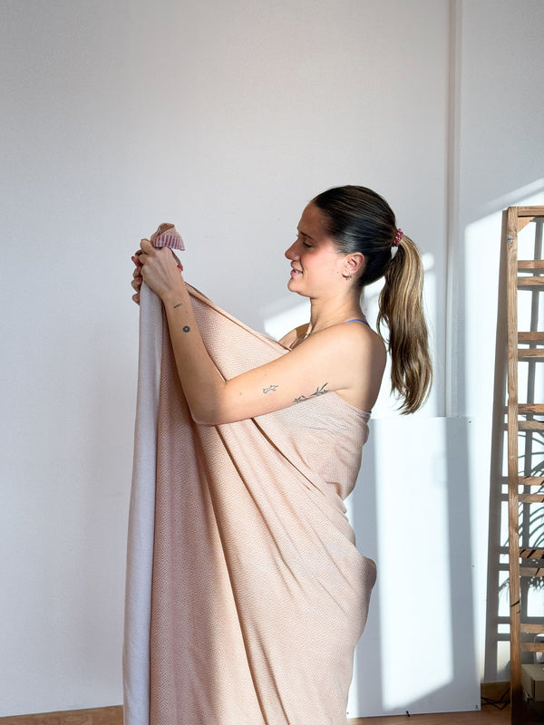Strand pareo, kaftan De La Mur Line MELON oranje rood wit 