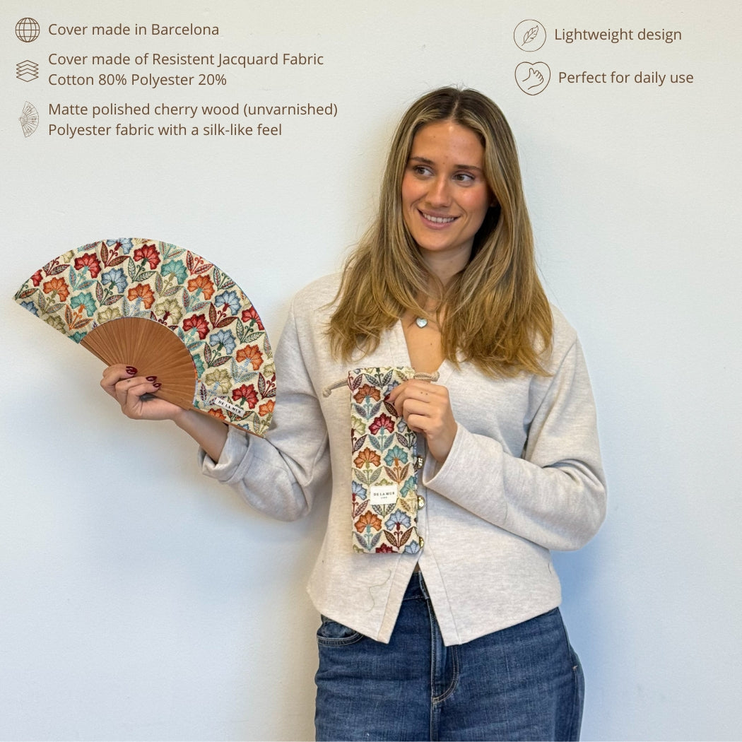 Fächer mit Etui FLORA